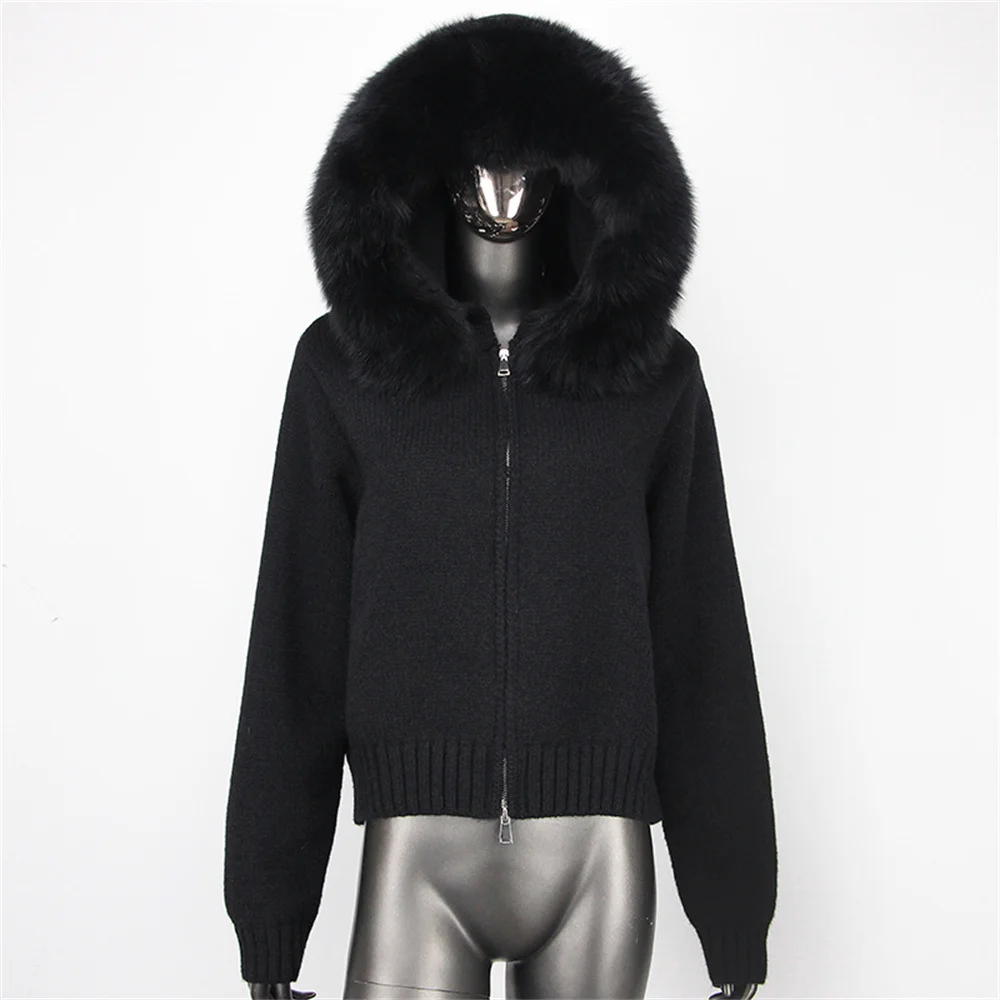 Veste tricotée avec col en fourrure pour femme, Corset extensible, pull, manteau y2k, nouvelle mode, manteau de noël de haute qualité, soutien-gorge, automne 2025