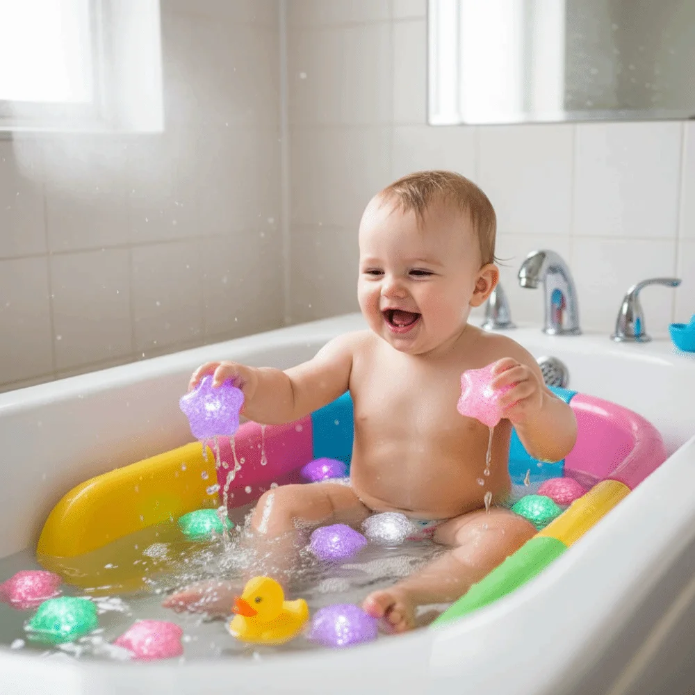 12pcs/box Water Induction Design Induction LED Glowing Star Bath Excellent Waterproof Performance Waterproof Shower
