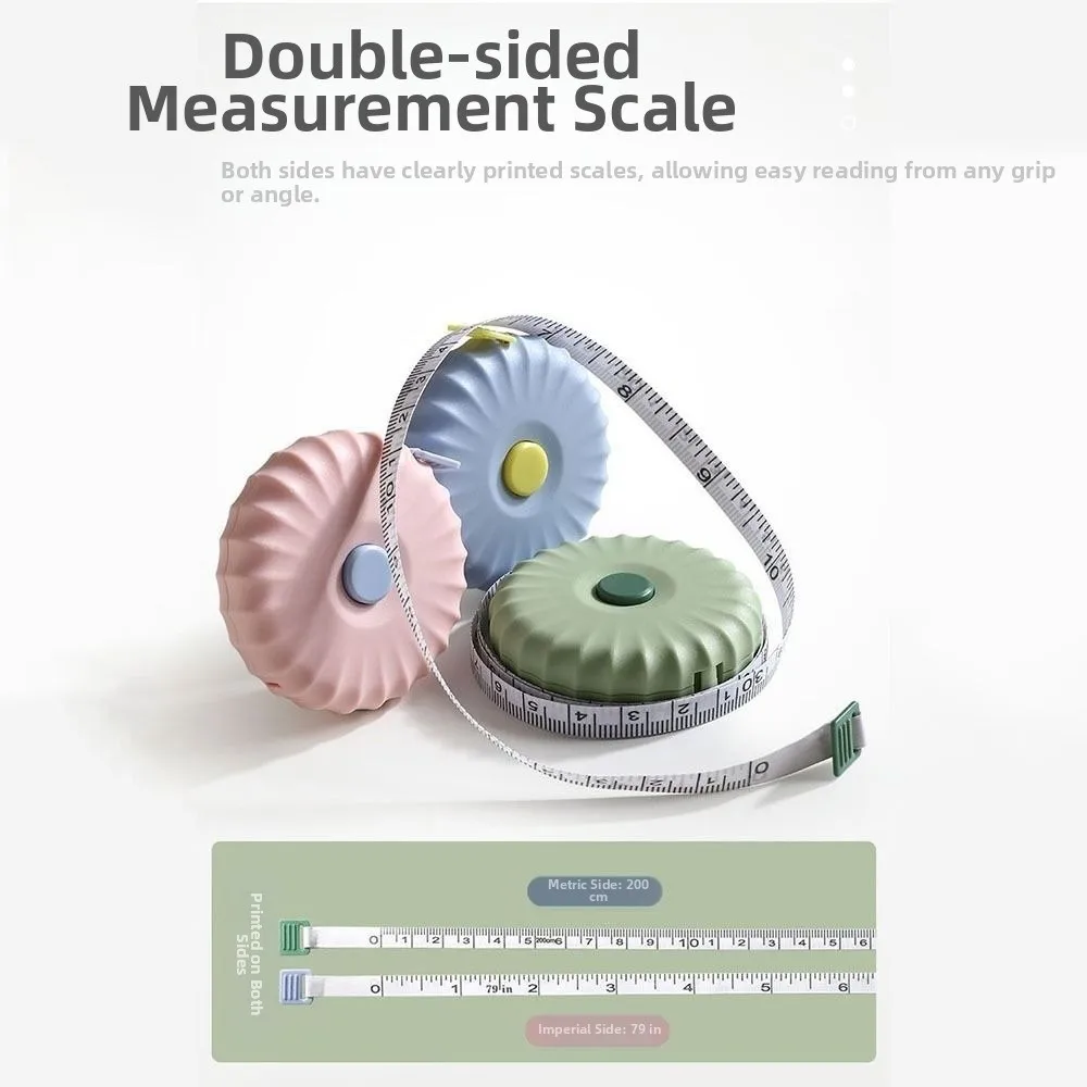 Portable Mini 2M Tape Measure Multifunctional One Click Rebound Soft Leather Ruler Body Measurements Clothing Tailor