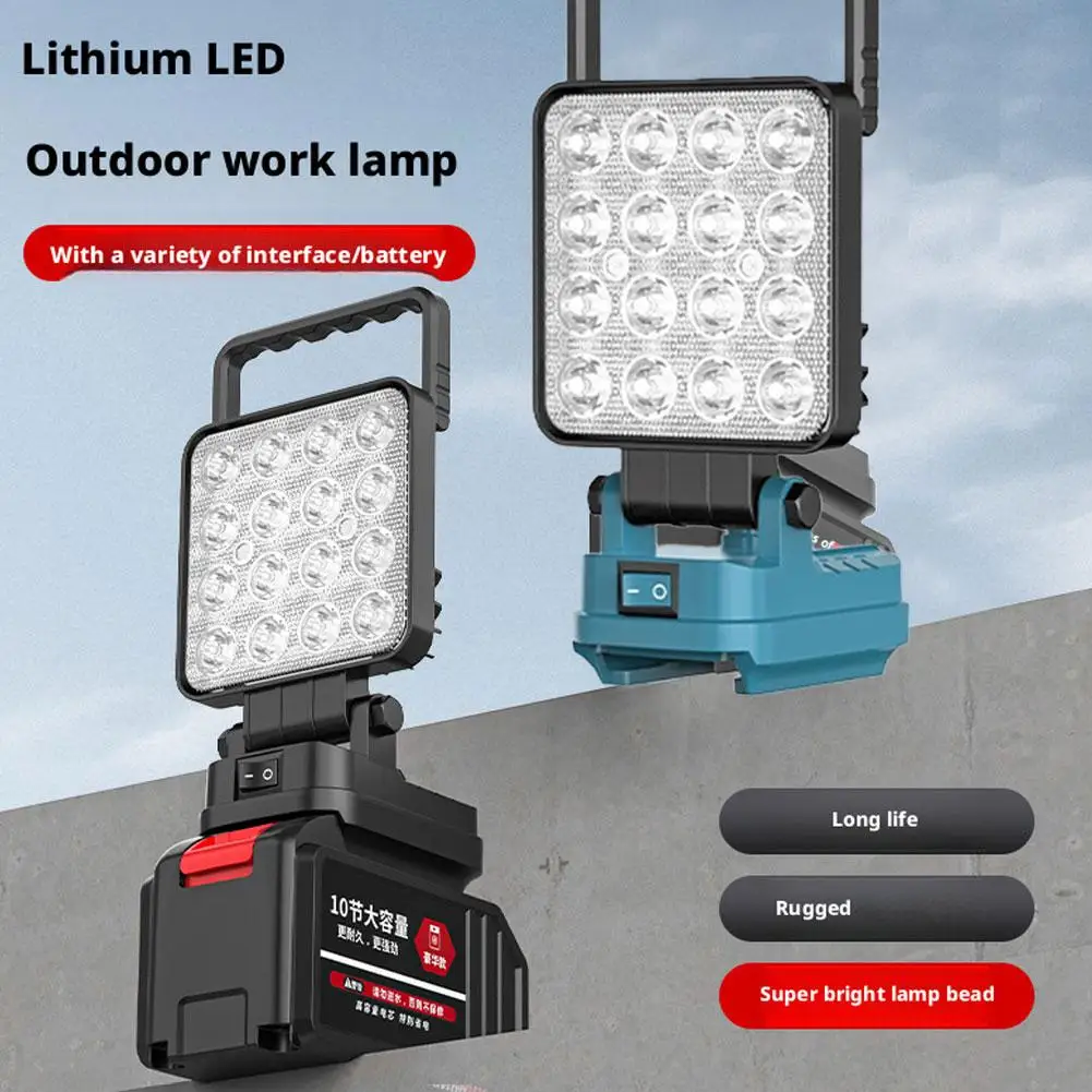 4 بوصة اللاسلكي LED ضوء العمل لماكيتا 14.4 فولت-18 فولت بطارية ليثيوم أيون فانوس مصباح يدوي خارجي التخييم مصباح الطوارئ #2
