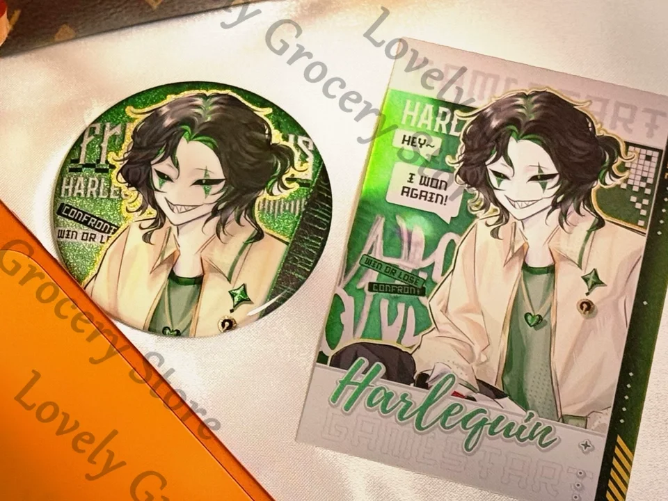 

Anime The Freak Circus Harlequin Pierrot Cosplay Cartoon Keychain Emblem Pendants Badge Keyring Laser Ticket Lesser Calorie Gift