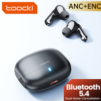 Toocki Bluetooth 5.4 ANC Wireless Earphones IPX4 Waterproof 65dB Noise Cancellation 13mm Dynamic HIFI ENC Headphone with Mic