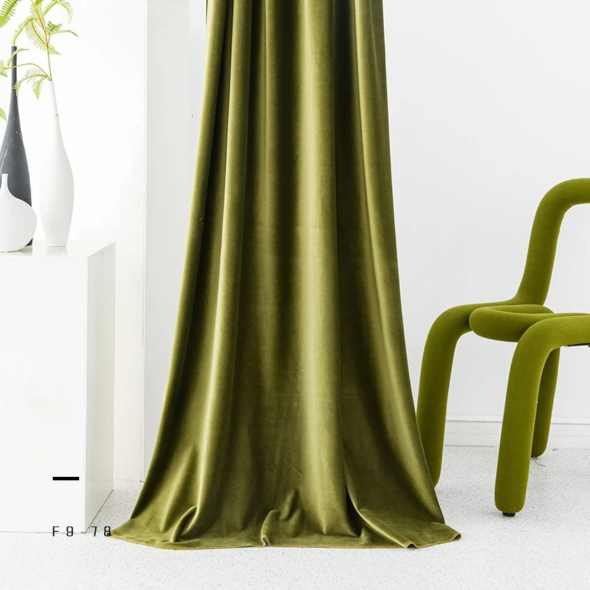 Velvet Curtain Cloth Sunscreen Soundproof Light Luxury High-end Partition Living Room Bedroom Velvet Curtain Finish Product