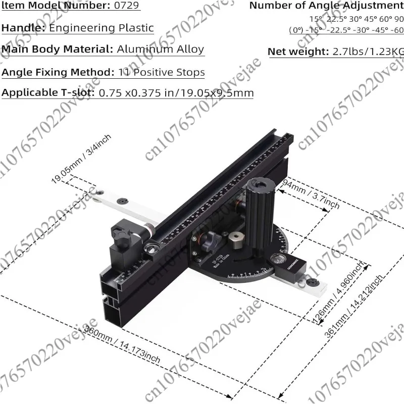 Universal woodworking engraving machine guide push ruler, precision table saw miter gauge 8 sets