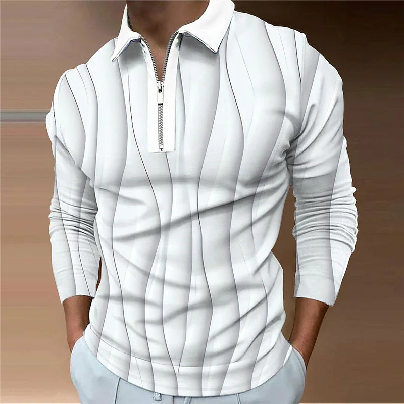 

Men Fashion Long Sleeve Zipper Polo Shirt Men Casual Lapel Polo Shirt Fashion Polo Shirt Casual Men Polo Shirt Men Tops Polo ﻿