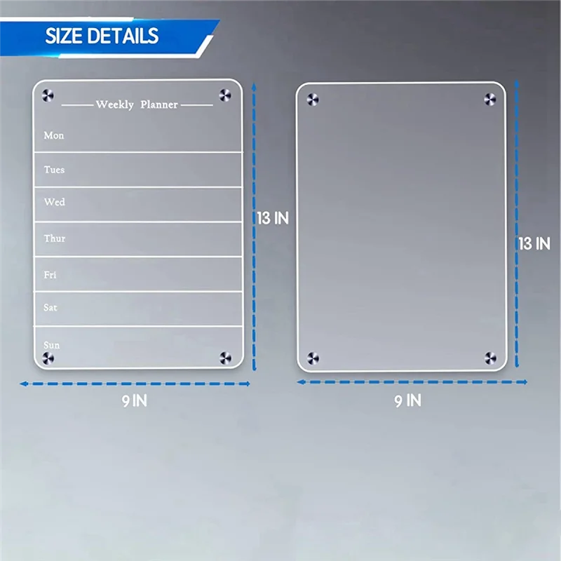 EF-Clear Dry Erase Board For Refrigerator Acrylic Magnet Weekly Calendar For Refrigerator