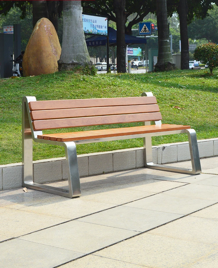 Outdoor recreational backrest seating, patio antiseptic wood bench