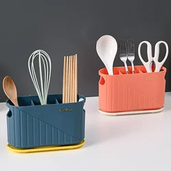 1PC Cutlery Utensil Holder Wall Mount/Tabletop Large Capacity Kitchenware Organizer Spoon Chopsticks Knives Storage Bracket