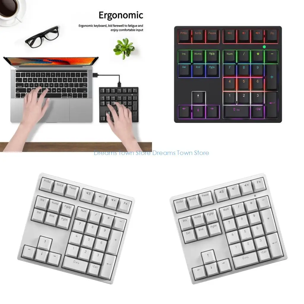 

HX6A 34-клавишная USB-механическая цифровая клавиатура Цифровая клавиатура для портативных ПК