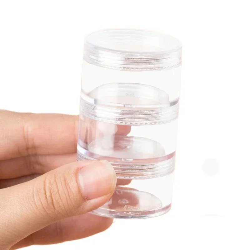 2Pcs 5g-10g Reusable Stackable Creams Jar Travel Clear Storage Box Mini Cosmetic Container For Jewelry Nail Art Eyeshadow Crafts