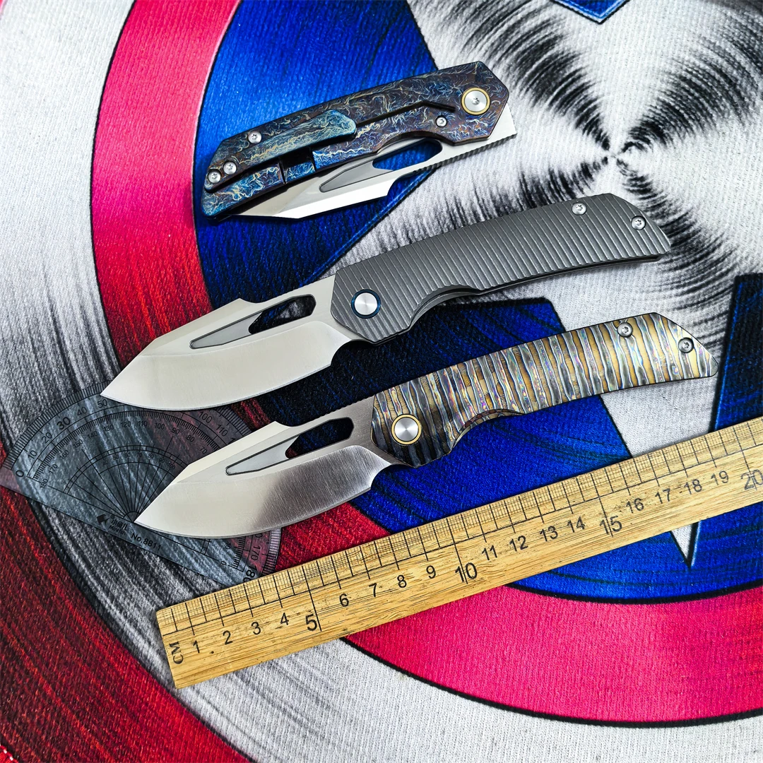 Folding Knife M390 Blade Titanium Alloy Handle Bearing Outdoor Camping Hiking Hunting Knife Rescue EDC Fishing Defense Tool