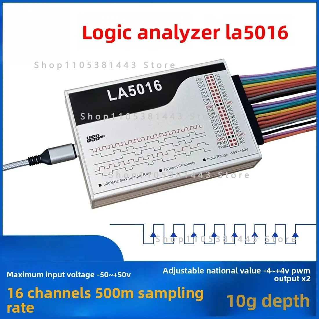 Powerful Communication Protocol Analyzer Tool LA5016 Logic Analyzer, 16-Channels 500MHz Sampling Rate