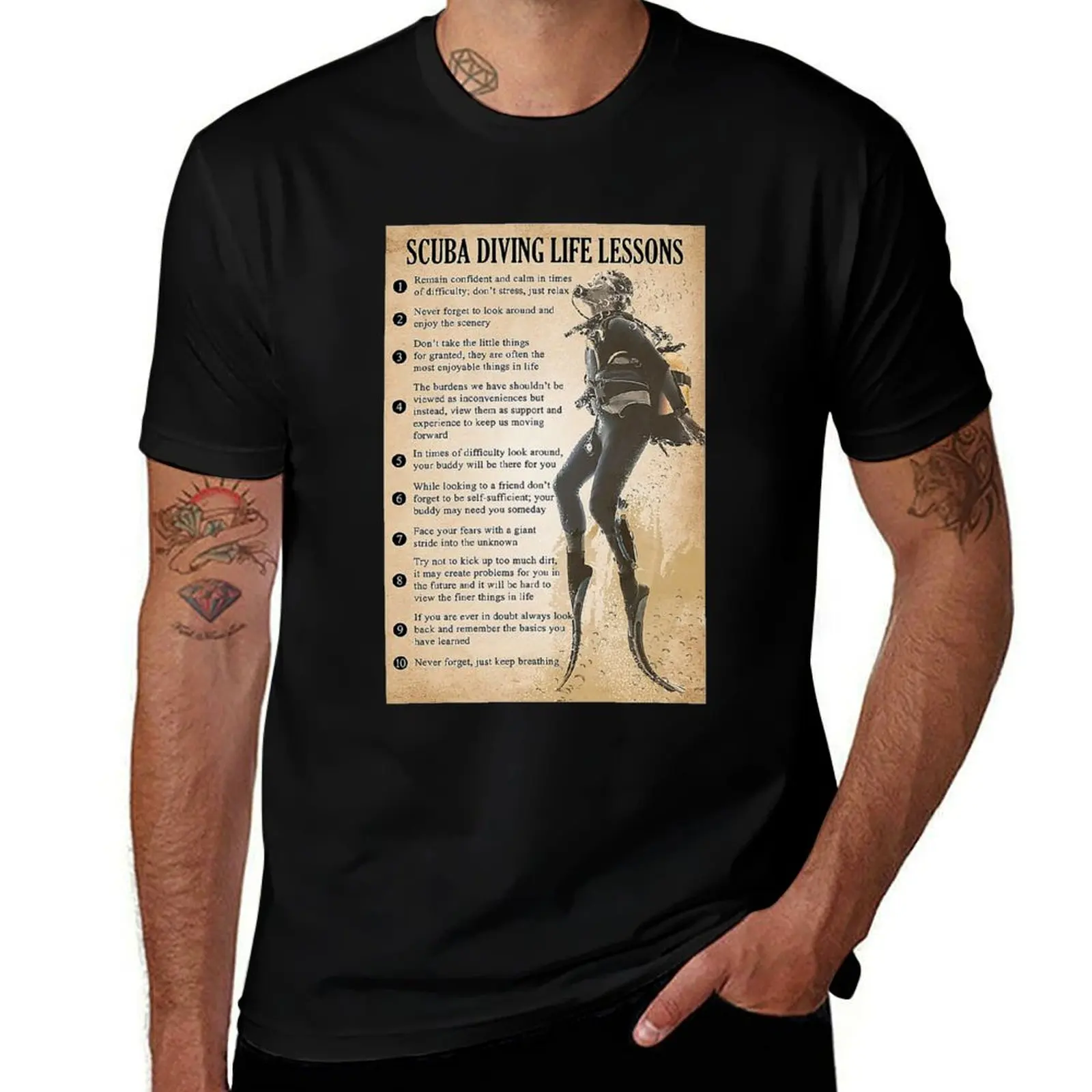 Scuba Diving Life Lessons T-Shirt Modern Style Print T-Shirt