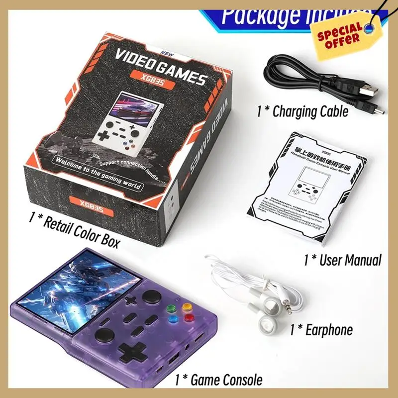 Przenośna konsola do gier XGB35 10000 + gier 3,5-calowy ekran Linux obsługuje podwójny odtwarzacz konsola do gier zręcznościowych dla PS1 GBA-WMAN