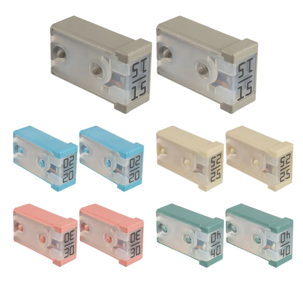 10PCS 32V Fuses Assortment Kit Mini Slotted MCASE Shaped Cartridge Fuse Kit With Plastic Shell Box 15A/20A/25A/30A/40A/50A/60A