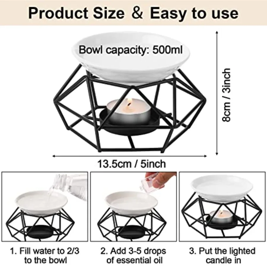 8 Pcs Romantic Essential Oil Burner Black Metal Wax Melt Bird Nest Style Tealight Wax Warmer Delicate Tealight Candle Holder Ca