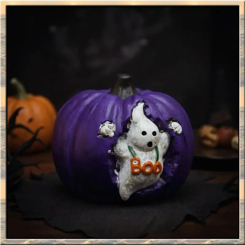 Halloween Pumpkin Pumpkin Ghost Sculpture Ornaments Art Decoration For Holiday Home Indoor Party Desk Jan.