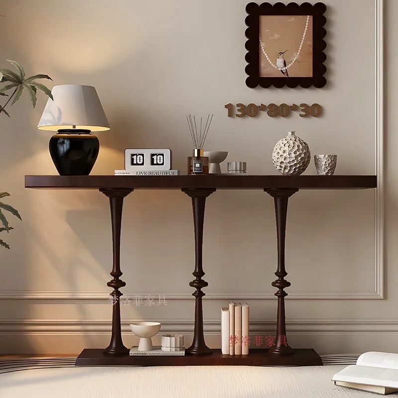 d2 American solid wood entrance table French retro corridor partition entrance entrance table Modern simple wall table