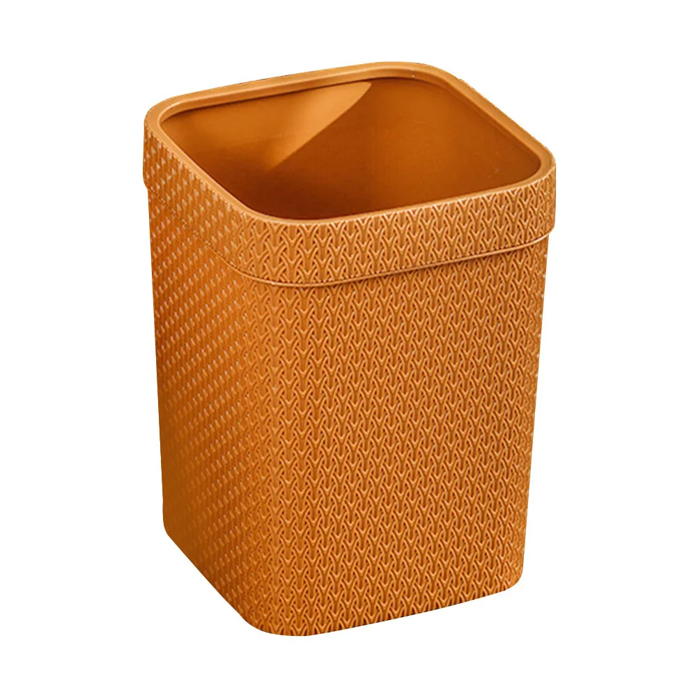 

Woven Storage Household Waste Basket Plastic Waste Basket For Home Office Bathroom Bedroom Trash Can Nordic Style