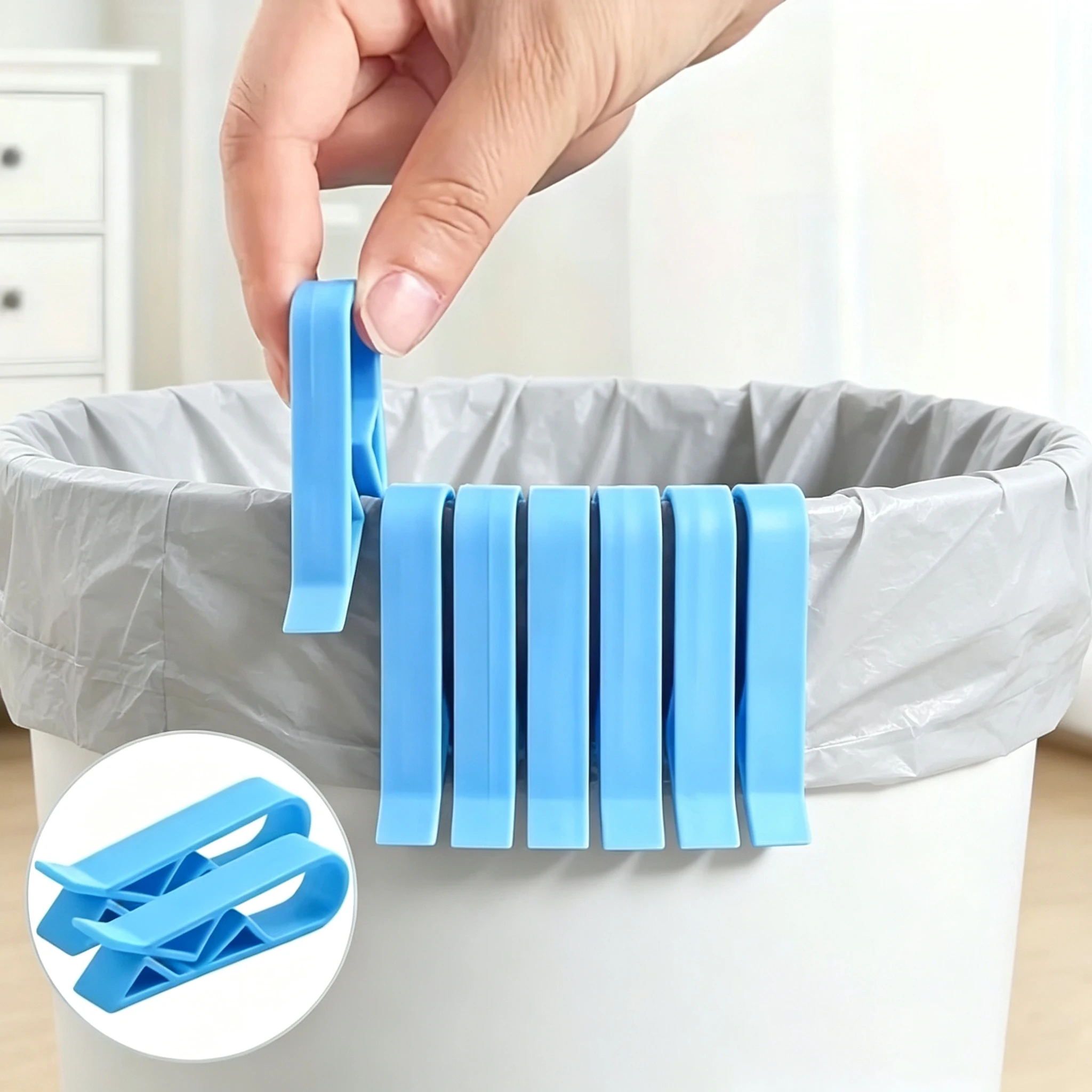 Stylish Divider Side Clips, 10 Innovative Trash Can Clips, Safe Non‑Slip Trash Bag Holder, Convenient for Household Home Use