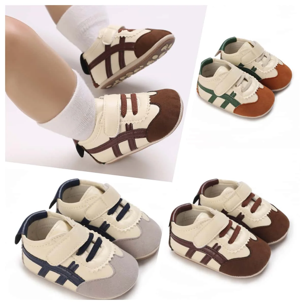 

Baby PUFirst Walker Moccasins 0-18M men's retro shoes, available in multiple colors throughout the four seasons