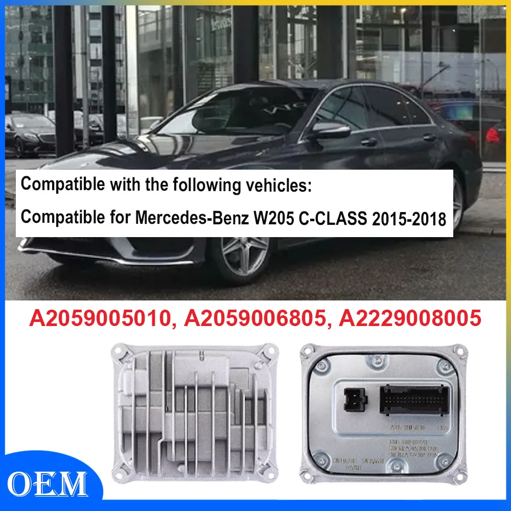 

LED Headlight Ballast Control Unit IP 68 Compatible for Mercedes-Benz W205 C-CLASS 2015 2016 2017 2018 A2059005010