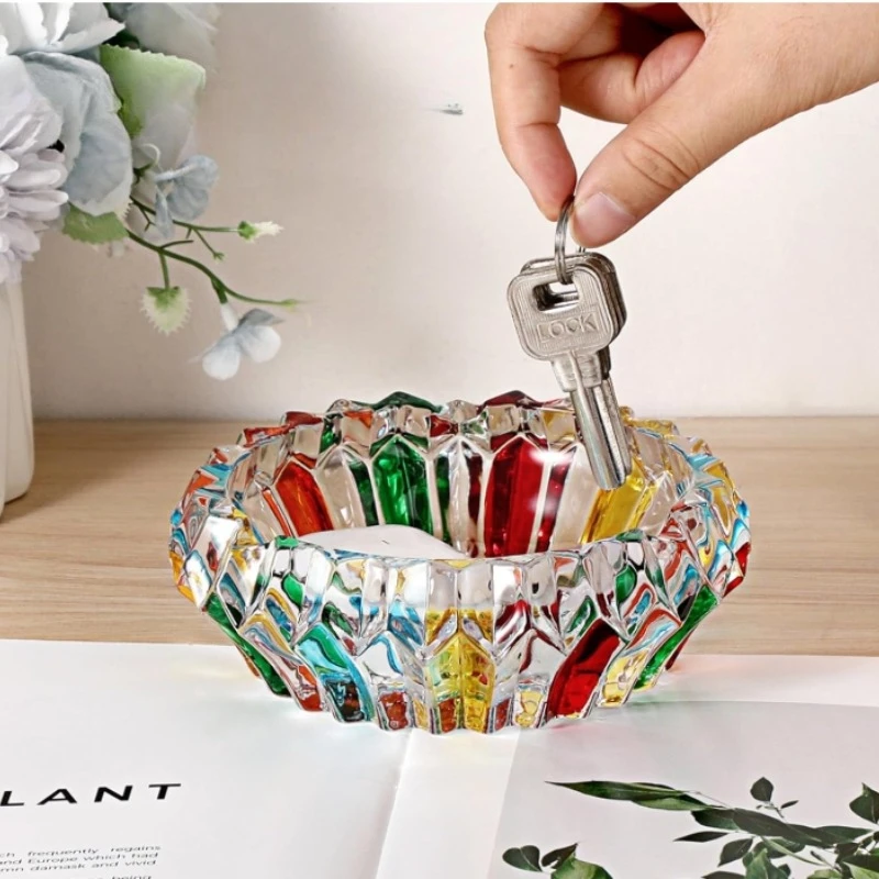 Colorful Glass Ashtray, Entrance Key To The Foyer, Organizing Small Items, Storage Bowls, Candies, Chocolate Plates,Home Decor