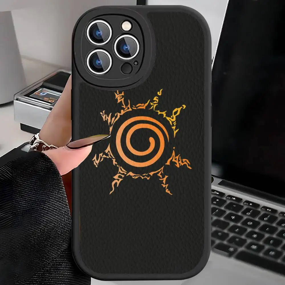 Чехол для телефона Anime N-NARUTOS для IPhone 16, 15, 14, 13, 12, 11 Pro Max Plus, противоударный кожаный чехол