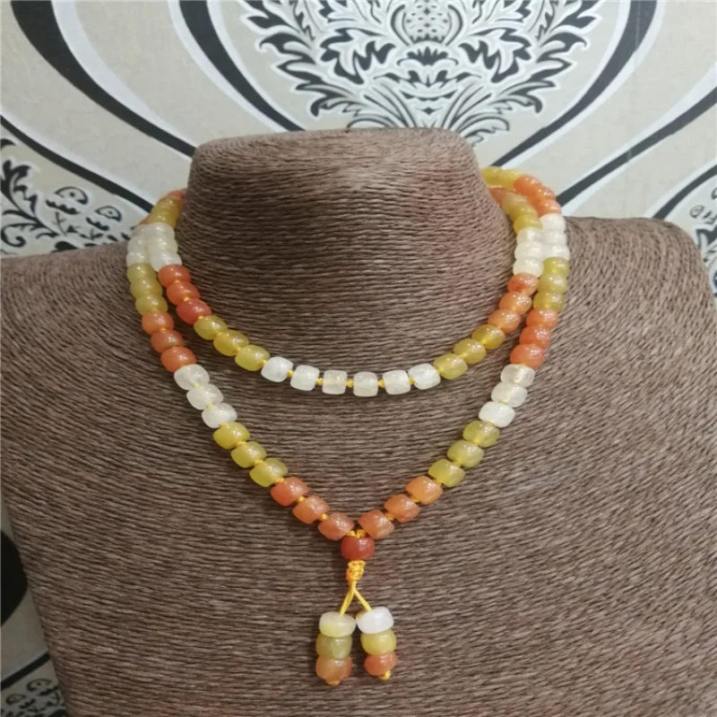 Jewelry Gold Thread Yellow Jade Unisex Necklace Bracelet