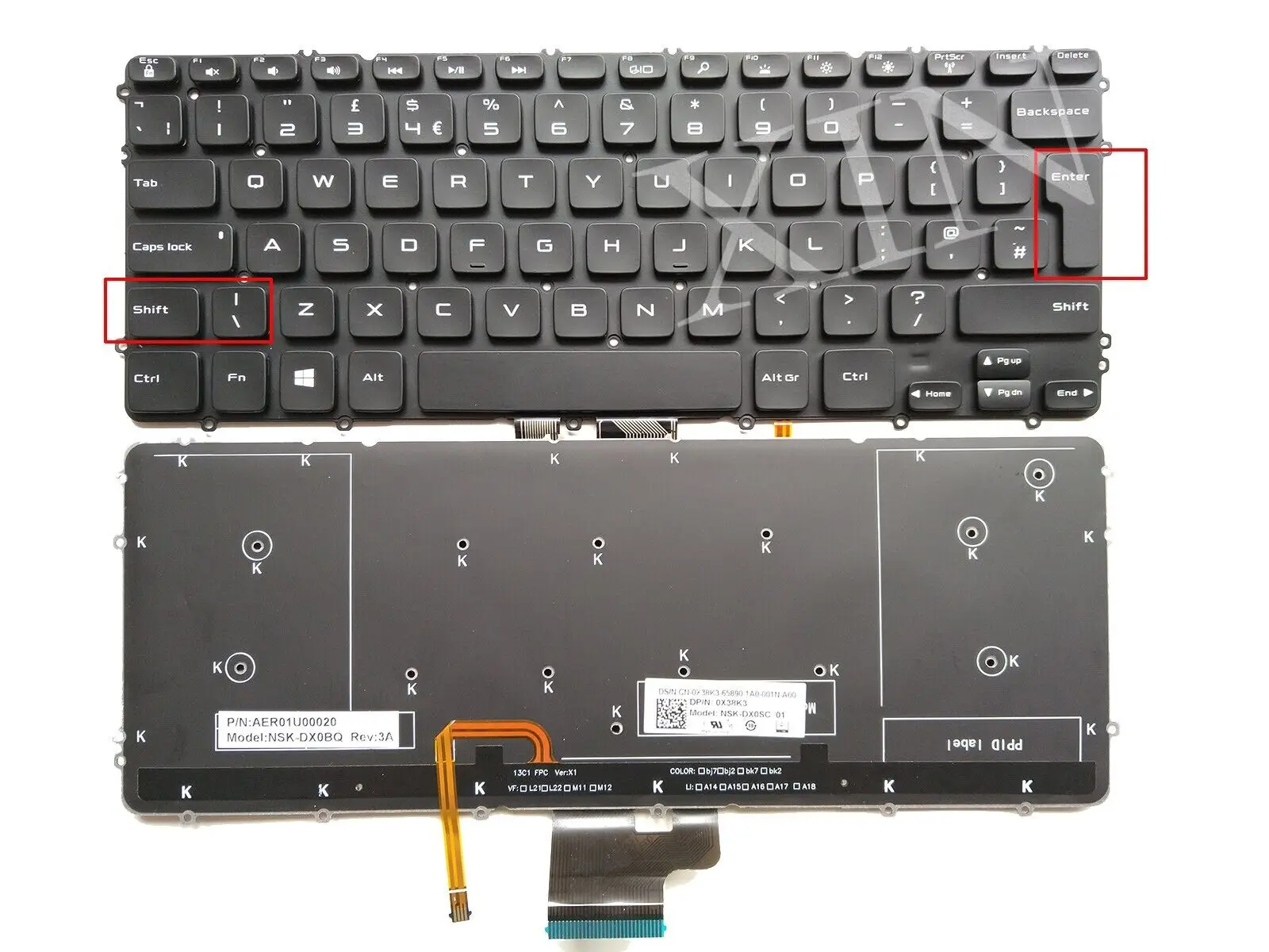 

Английская клавиатура для ноутбука с подсветкой для DELL XPS 15 9530 Precision M3800 3H5CJ 03H5CJ