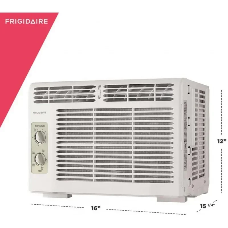 QWFrigidaire FFRA051WAE Ar condicionado de sala montado em janela, 5.000 BTU com controle de temperatura e filtro lavável fácil de limpar