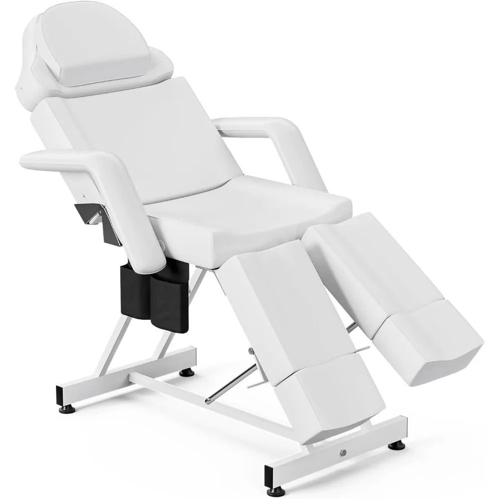 

Multi-Purpose Facial Bed Tattoo Table Chair with 2 Adjustable Split Legs/Storage Pocket for Esthetician Spa Massage Lash