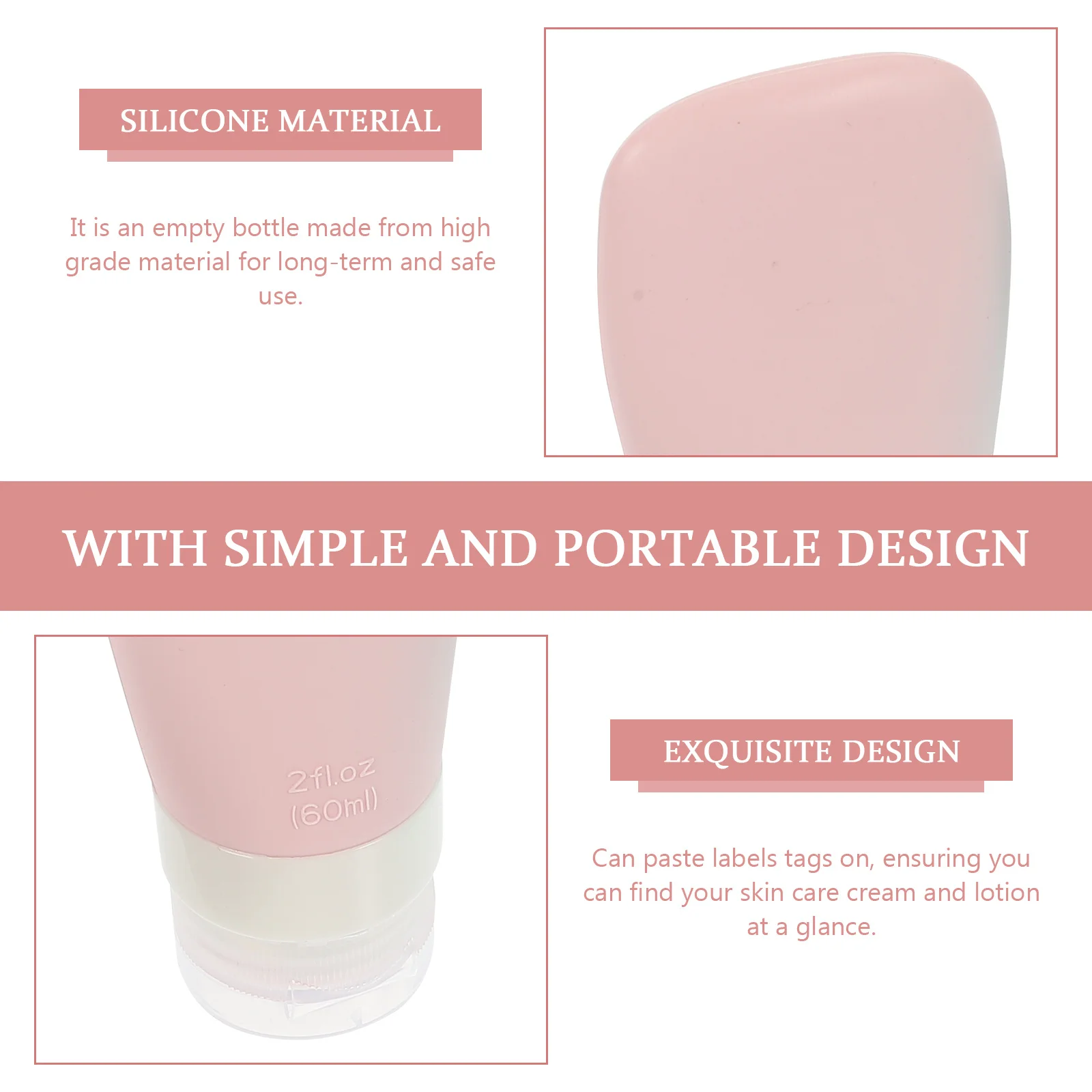 مجموعة واحدة من زجاجات التعبئة الفرعية المصنوعة من السيليكون، موزع لوشن السفر المحمول، زجاجات صغيرة قابلة لإعادة الملء مانعة للتسرب للشامبو #2