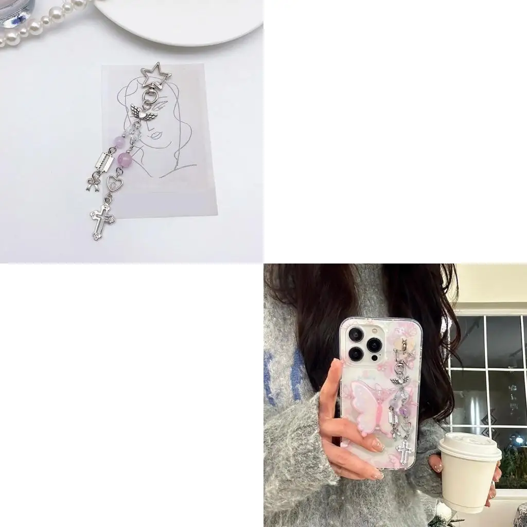 Sweet Heart Bead Keychain Pendant Decorations Charm for Bag Backpack