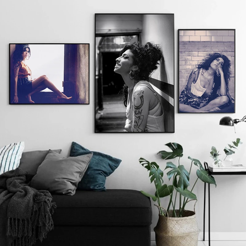 British Female Singer Amy Winehouse Photography Poster Music Album Modern Prints Canvas Painting Wall Pictures Home Room Decor