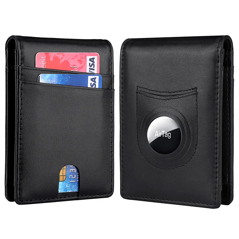 

AirTag RFID Wallet Leather RFID Wallet Suitable for Men without Air Tag Thin Card Holder Money Clip Purse Carbon Fiber PULeather