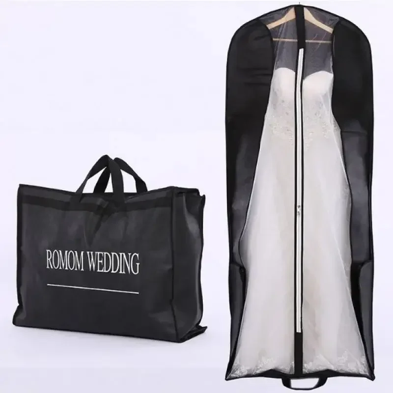 Bolsa de almacenamiento de vestido portátil plegable de doble uso con cubierta antipolvo para boda, JE003