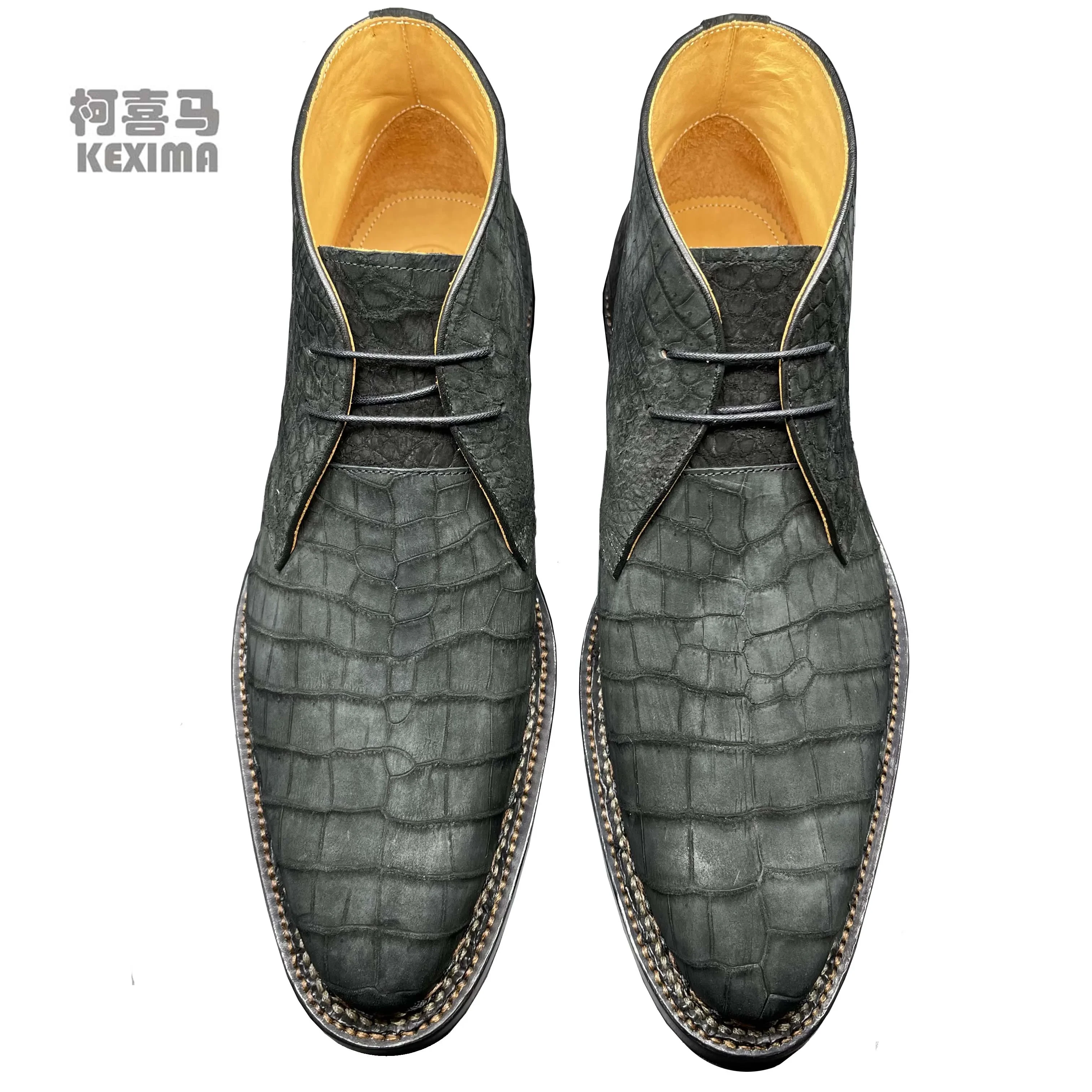 chue 2023 new arrival men crocodile boots men crocodile shoes  male