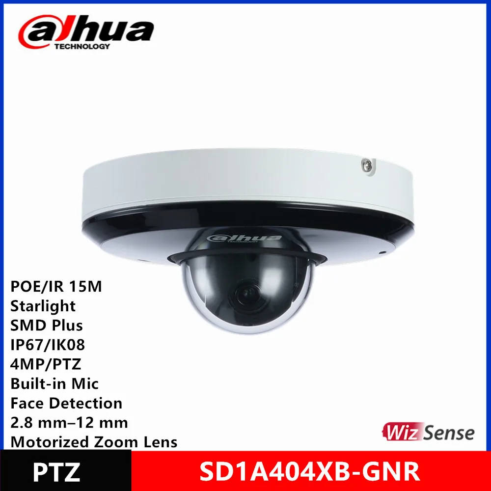 Dahua SD1A404XB-GNR & SD1A404DB-GNY IR15m 4MP built-in MIC 2.8-12mm varifocal motorized lens 4X Starlight PTZ POE AI Camera