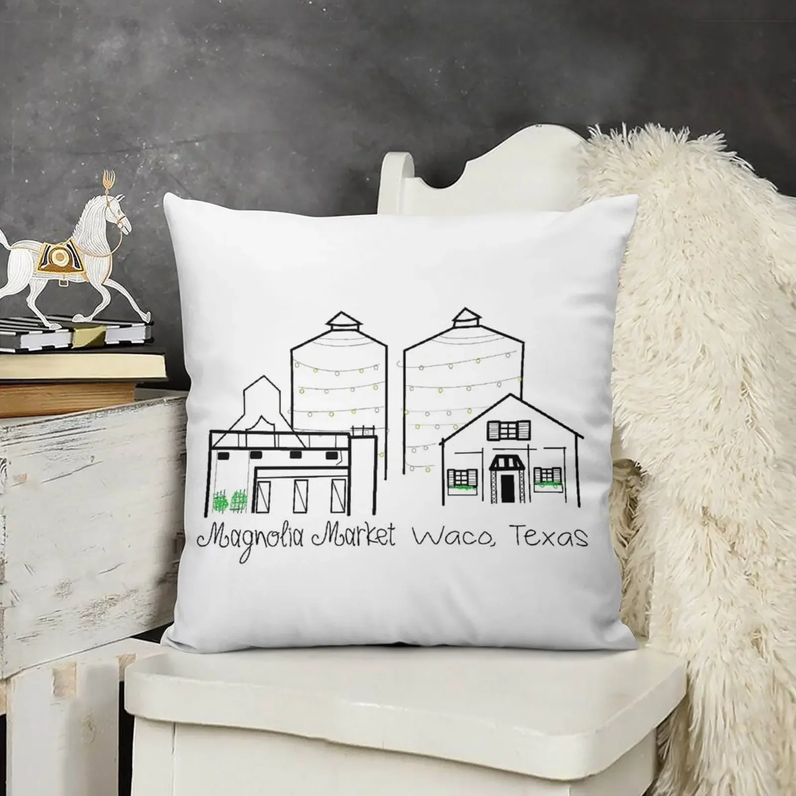 

Magnolia Market Waco, Texas Throw Pillow Pillowcase Cushion Sitting Cushion Pillow Cases Pillowcases pillow