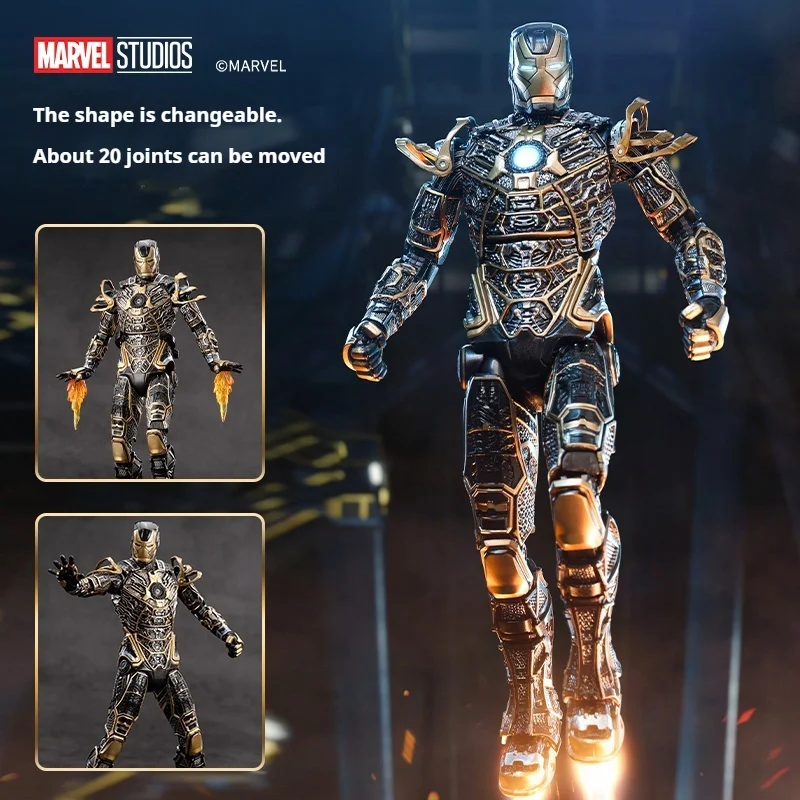 ZD Toy 18cm Iron Man Mk41 figuras de acción de esqueleto negro conjunto móvil modelo coleccionable decoraciones de escritorio juguetes regalos de cumpleaños