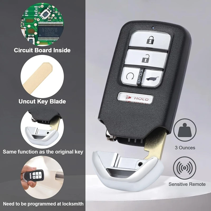 Autosleutelhanger Keyless Entry Afstandsbediening Kr5v2x Voor Honda Civic Crv Piloot 72147-tg7-a11 72147-tla-a01 433Mhz Id47 Chip