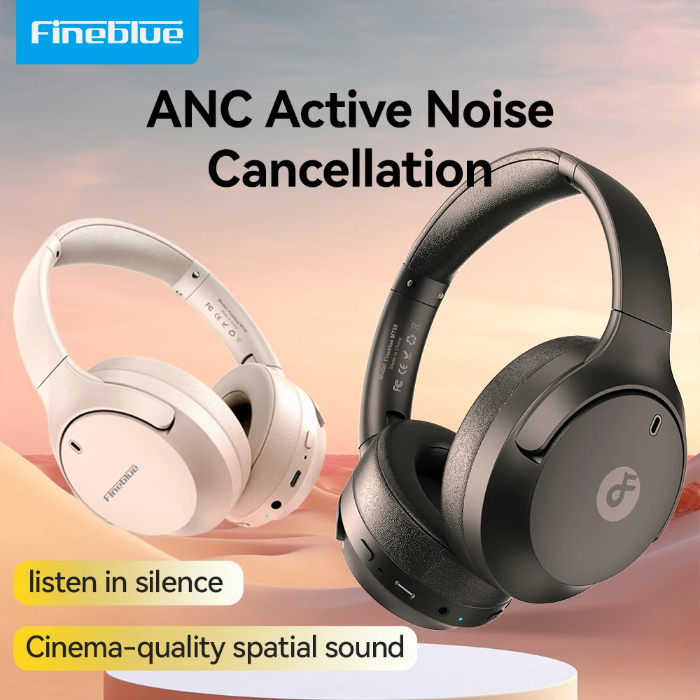 Fineblue MT 55  Wireless earphone Bluetooth 5.4 Headset Noise reduction 400mAh 40 Hours Over the ears Headphone