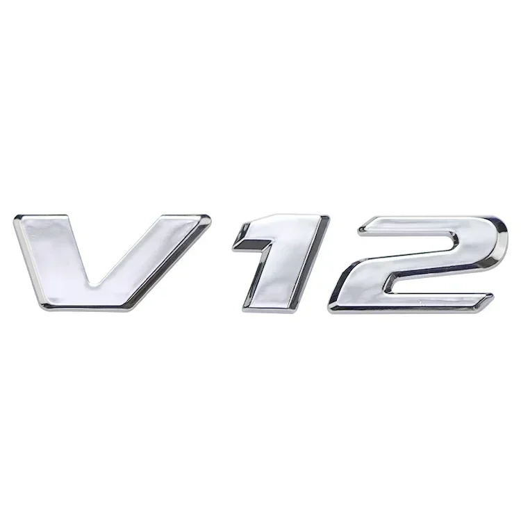 3D Chrome Black V12 Side Fender Rear Trunk Badge Stereo Car Sticker Exterior Mod Decal Fit Mercedes S W220 CL600 S600