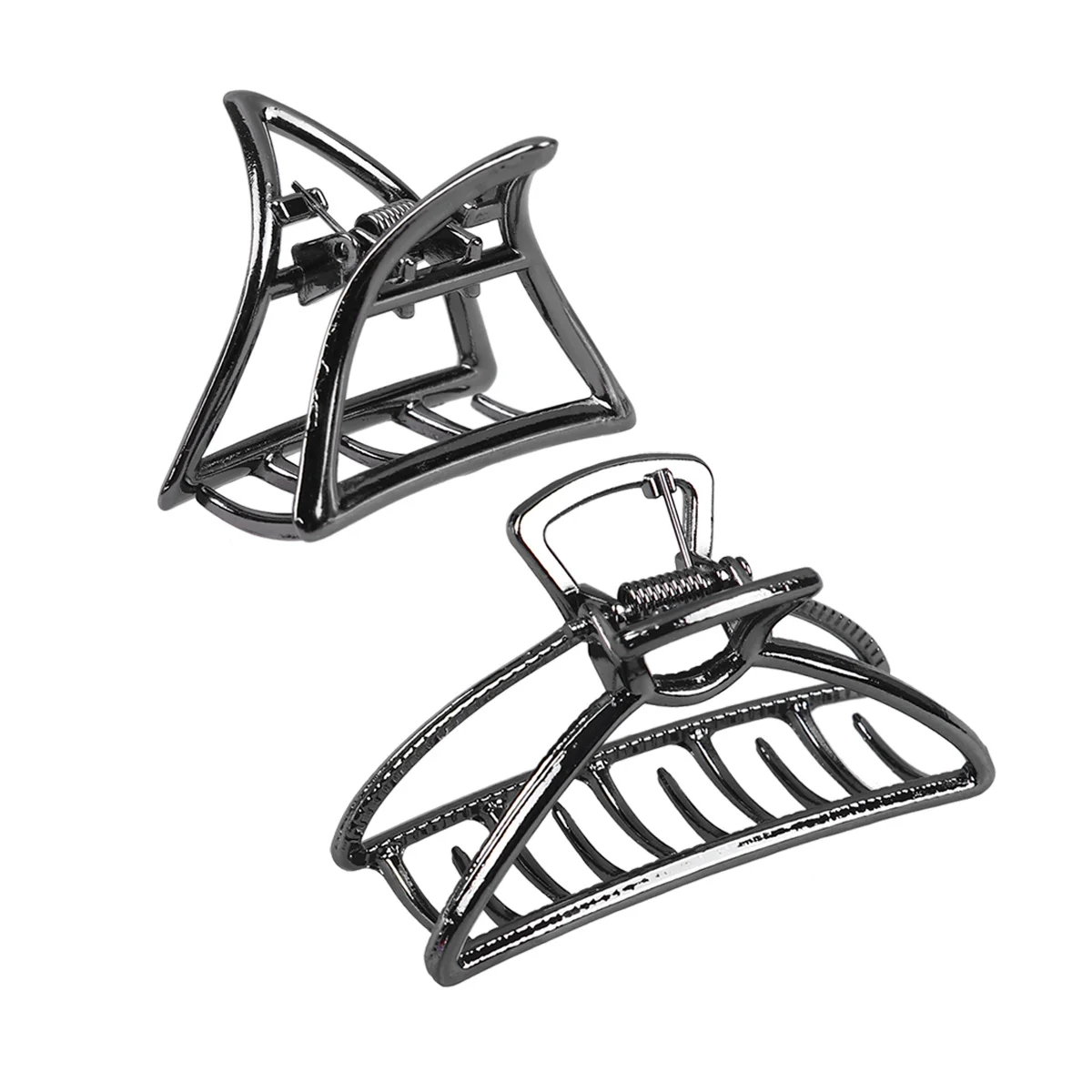 

2Pcs Fashionable Hollow Hair Claw Clip Durable Alloy Barrette for Women Stylish Grip Accessory Wedding Birthday Gift
