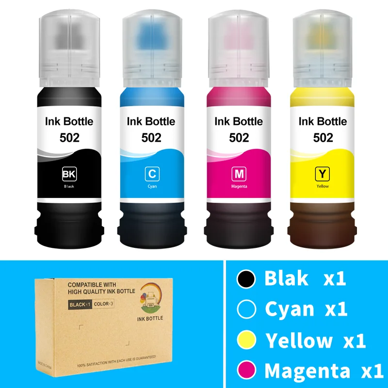 

Чернила 502/522 Совместимые с чернилами для принтера EPSON для ET2700/2750/3700/3750/4750/4760/3760/3710/WFGST2000/3000/4000/ET4700/2760/2720