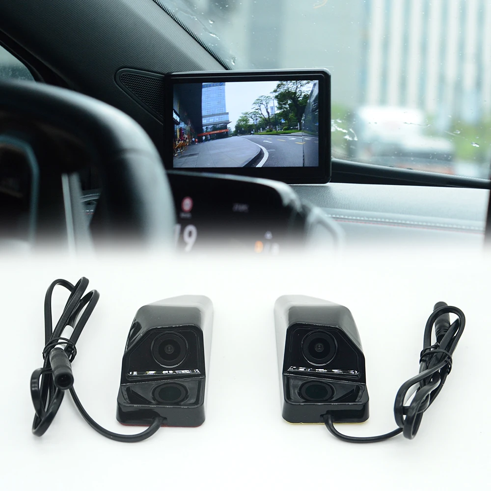 HD 1080P Dual 5.7'' Screen     Digital Side View     System Blind Spot Car Side Mirror View Inside