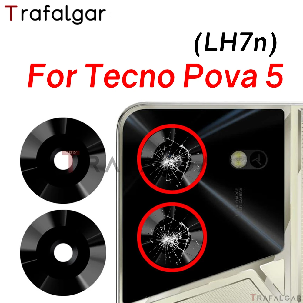 Rear Back Camera Glass Lens For Tecno Pova 5 Pova5 LH7n Replacement With Adhesive Sticker