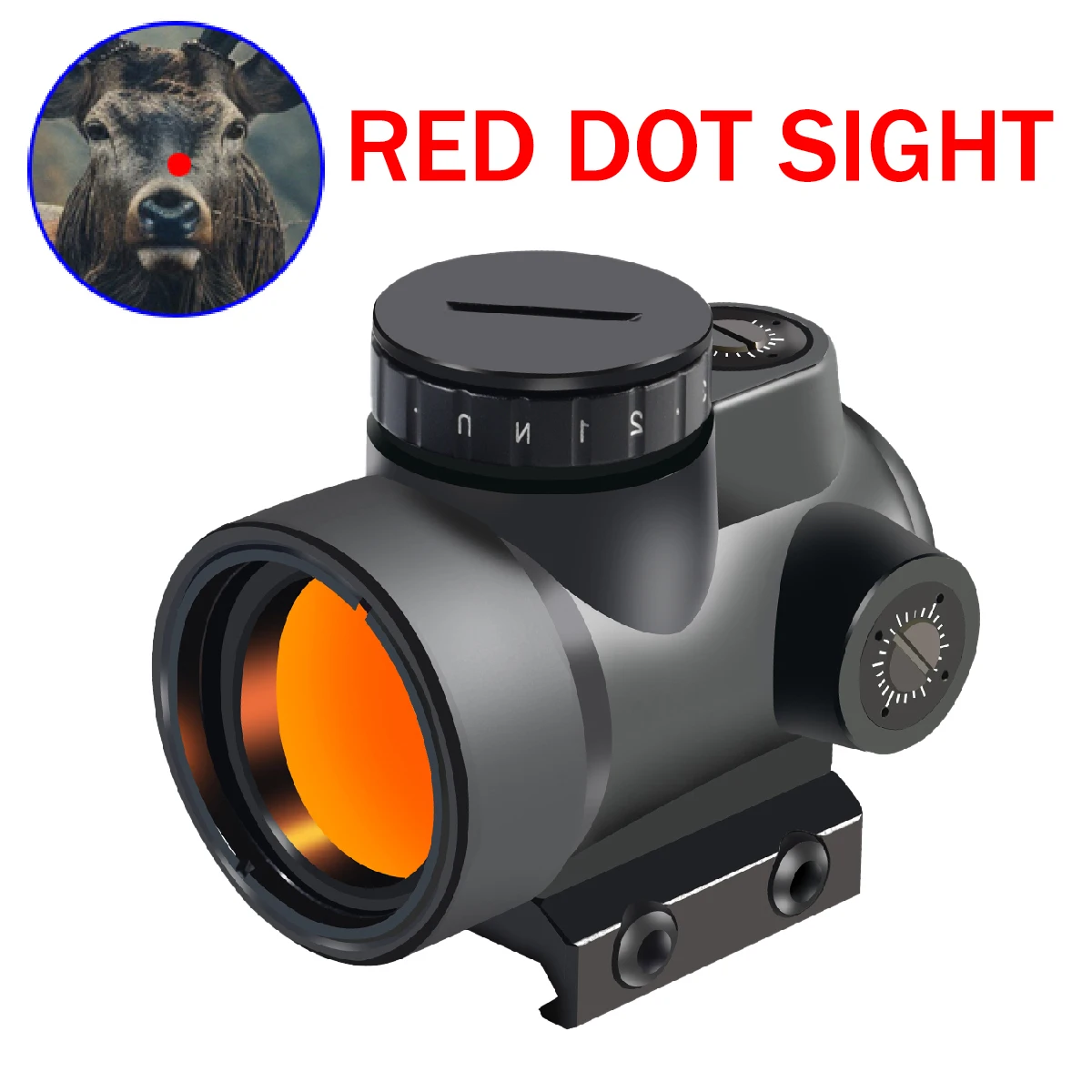 Red Dot Sight 2 MOA Reticle Rifle Scope MR Red Dot Sight Tactical Hunting Shooting Collimator Sight W/20MM Rail Low Mount