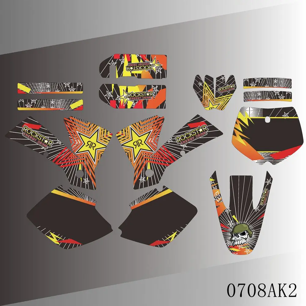 Volle Grafik Aufkleber Aufkleber Motorrad Hintergrund benutzer definierte Nummer Name für ktm sx 125 250 380 400 520 2001 2002 sx